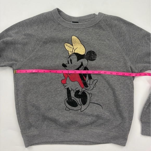 Disney Minnie Mouse Gray Sweatshirt with Gold Bow - Picture 5 of 6
